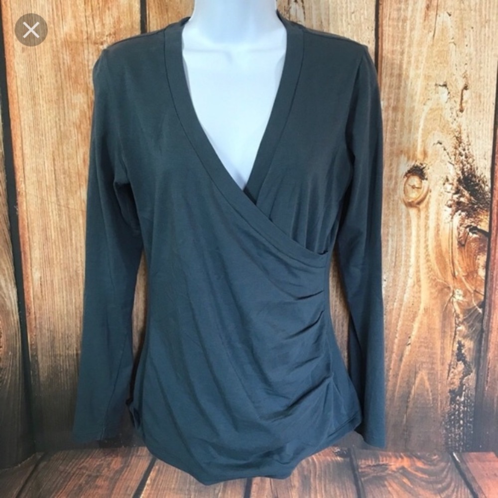 Cabi faux wrap knit top
